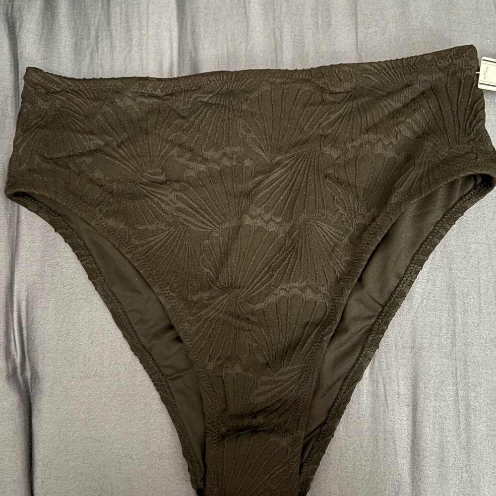 PINK Victoria's Secret Black Textured Bikini Bottom